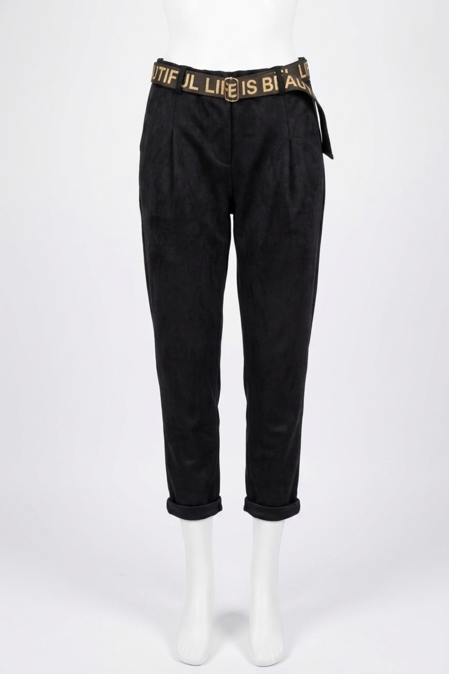 NEW VENTI6 renata darted pants with belt in black